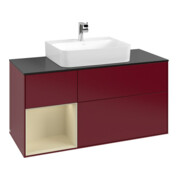 V&B Meuble sous lavabo Finion 120 cm, Pl b m, Étagère gauche si Gr m Lac, Peo m