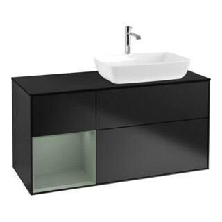 V&B Meuble sous-lavabo Finion 120 cm, Pl b m, Étagère Oli. m Lac, bleue m Lac