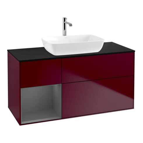 V&B Meuble sous lavabo Finion 120 cm, Pl b m, Rég Anthrac. m Lac, Peo m