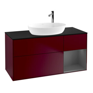 V&B Meuble sous lavabo Finion 120 cm, Pl b m, Reg Anthrac. m Lac, Peo m