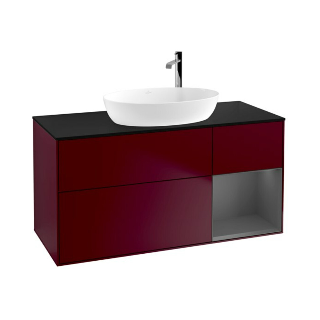 V&B Meuble sous lavabo Finion 120 cm, Pl b m, Reg Anthrac. m Lac, Peo m