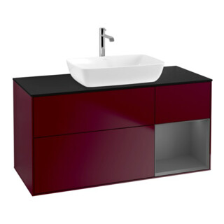 V&B Meuble sous-lavabo Finion 120 cm, Pl b m, Reg Anthrac. m Lac, Peo m