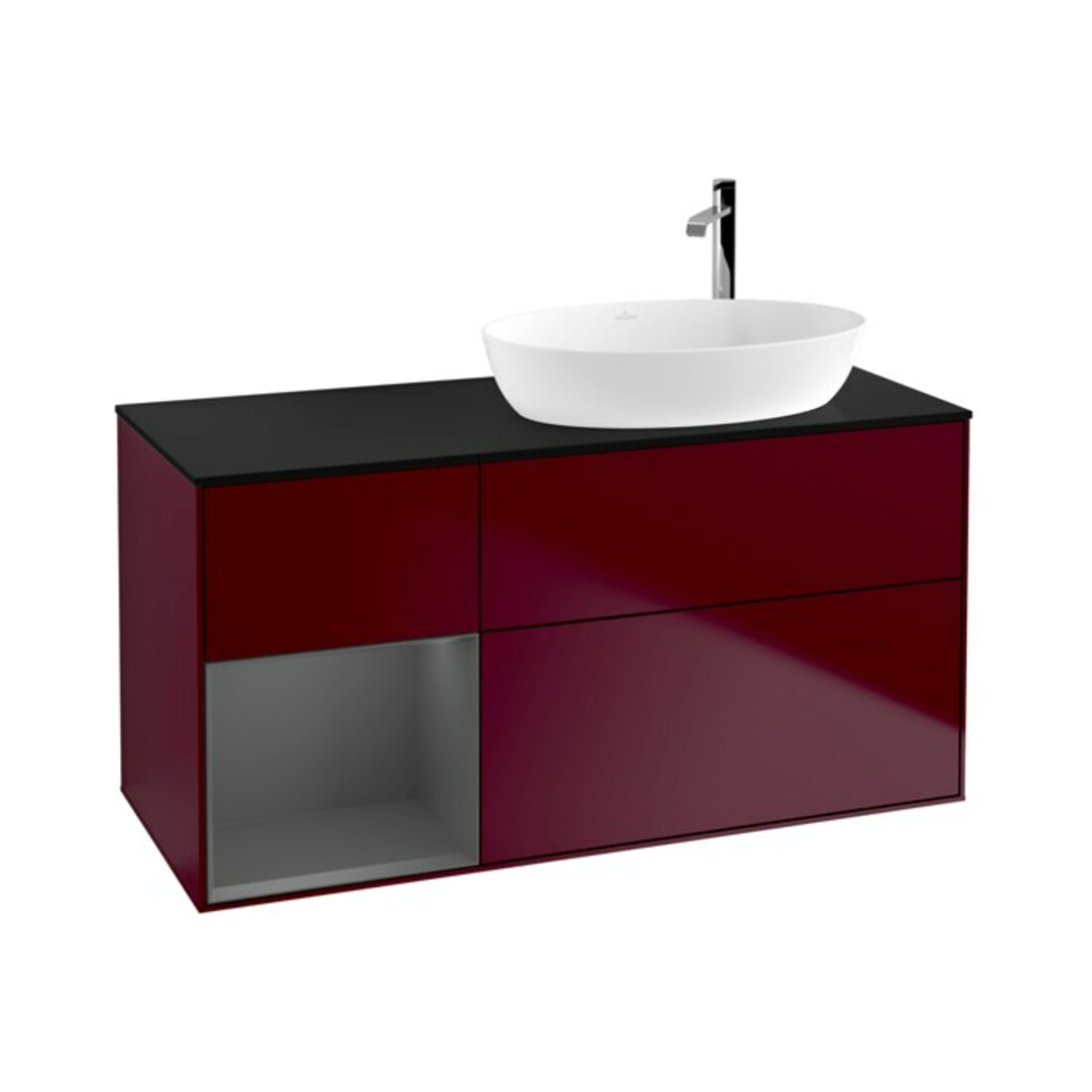 V&B Meuble sous lavabo Finion 120 cm, Pl b m, Rég Anthrac. m Lac, Peo m