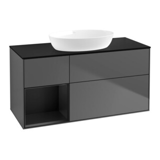 V&B Meuble sous lavabo Finion 120 cm, Pl b m, Reg bla m Lac, Anthrac. m