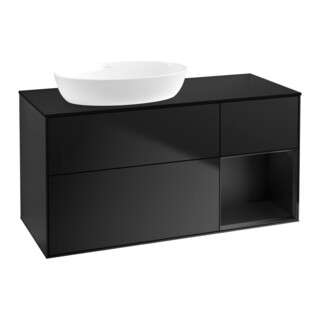 V&B Meuble sous lavabo Finion 120 cm, Pl b m, Reg bla m Lac, bla m Lac