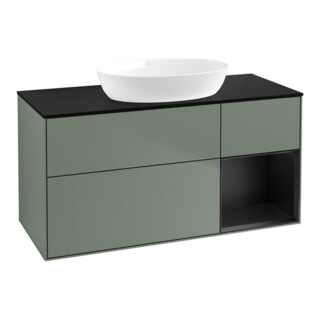 V&B Meuble sous lavabo Finion 120 cm, Pl b m, Reg bla m Lac, Oli. m Lac