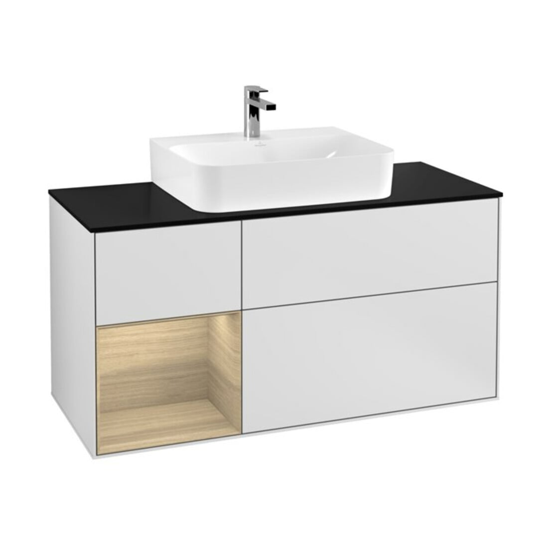 V&B Meuble sous lavabo Finion 120 cm, Pl b m, Reg li Oa ven, blanc m Lac