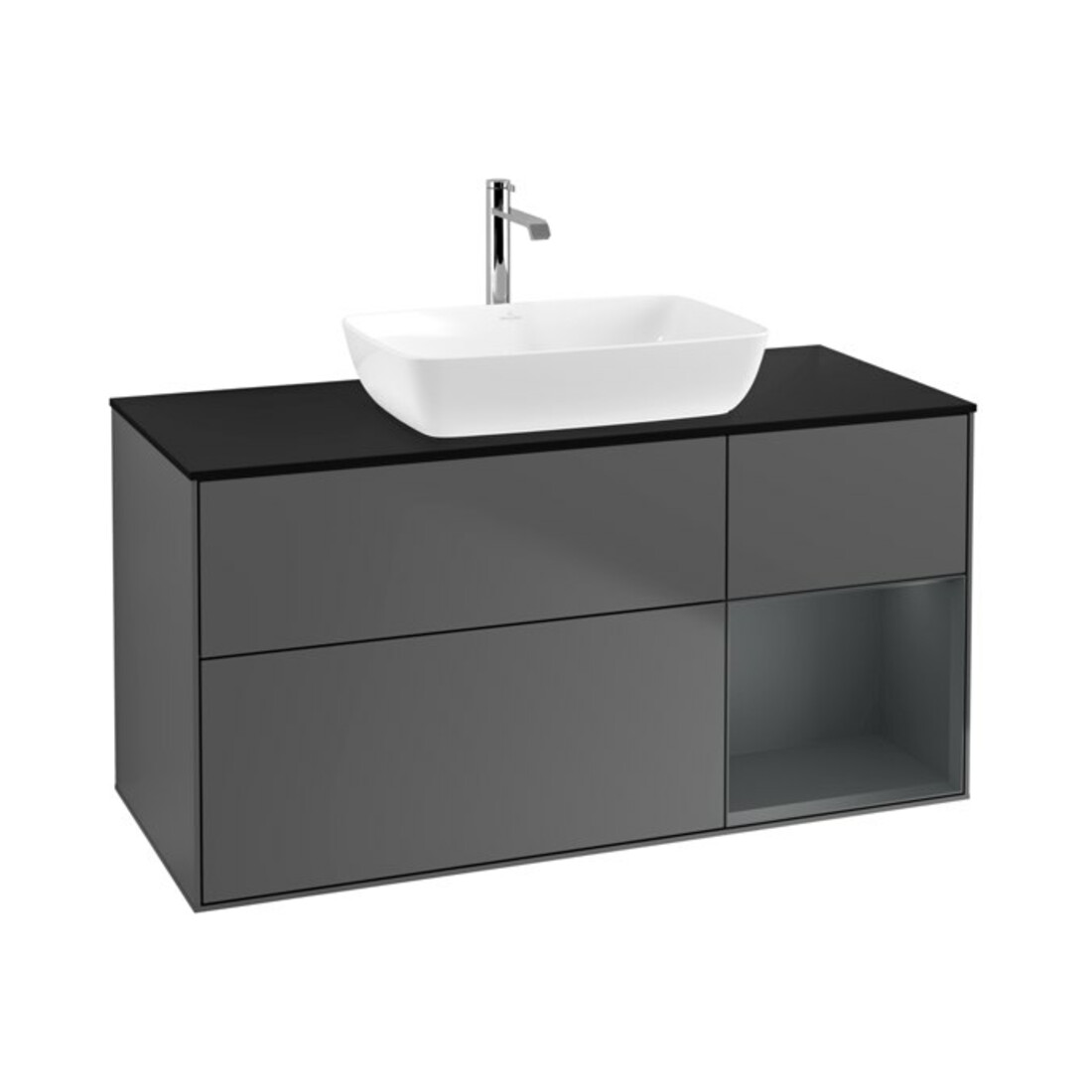 V&B Meuble sous lavabo Finion 120 cm, Pl b m, Reg md m Lac, Anthrac. m