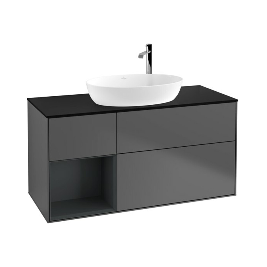 V&B Meuble sous lavabo Finion 120 cm, Pl b m, Reg md m Lac, Anthrac. m