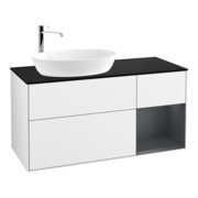 V&B Meuble sous lavabo Finion 120 cm, Pl b m, Reg md m Lac, blanc brillant Lac