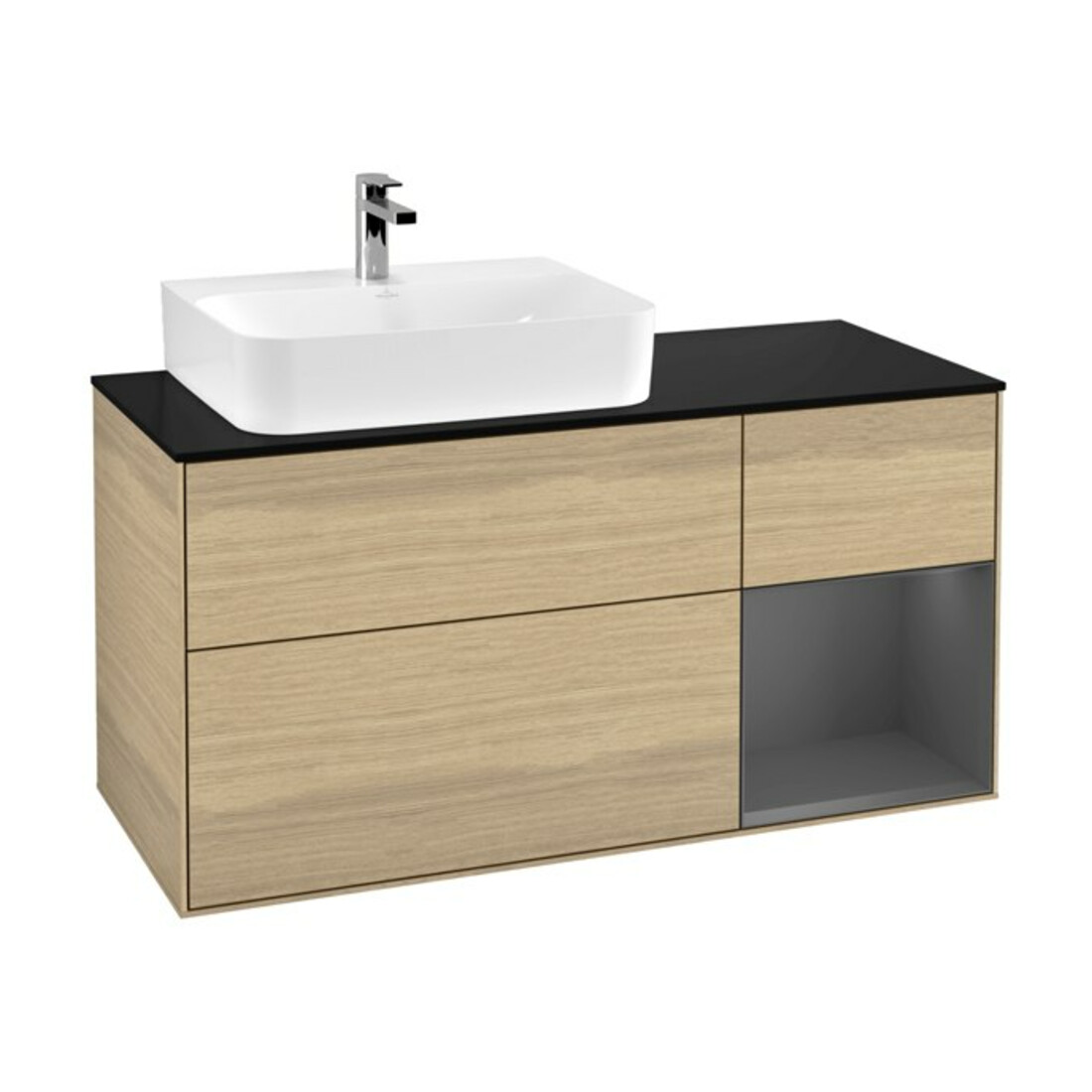 V&B Meuble sous-lavabo Finion 120 cm, Pl b m, Reg re Anthrac. m, Oa ven