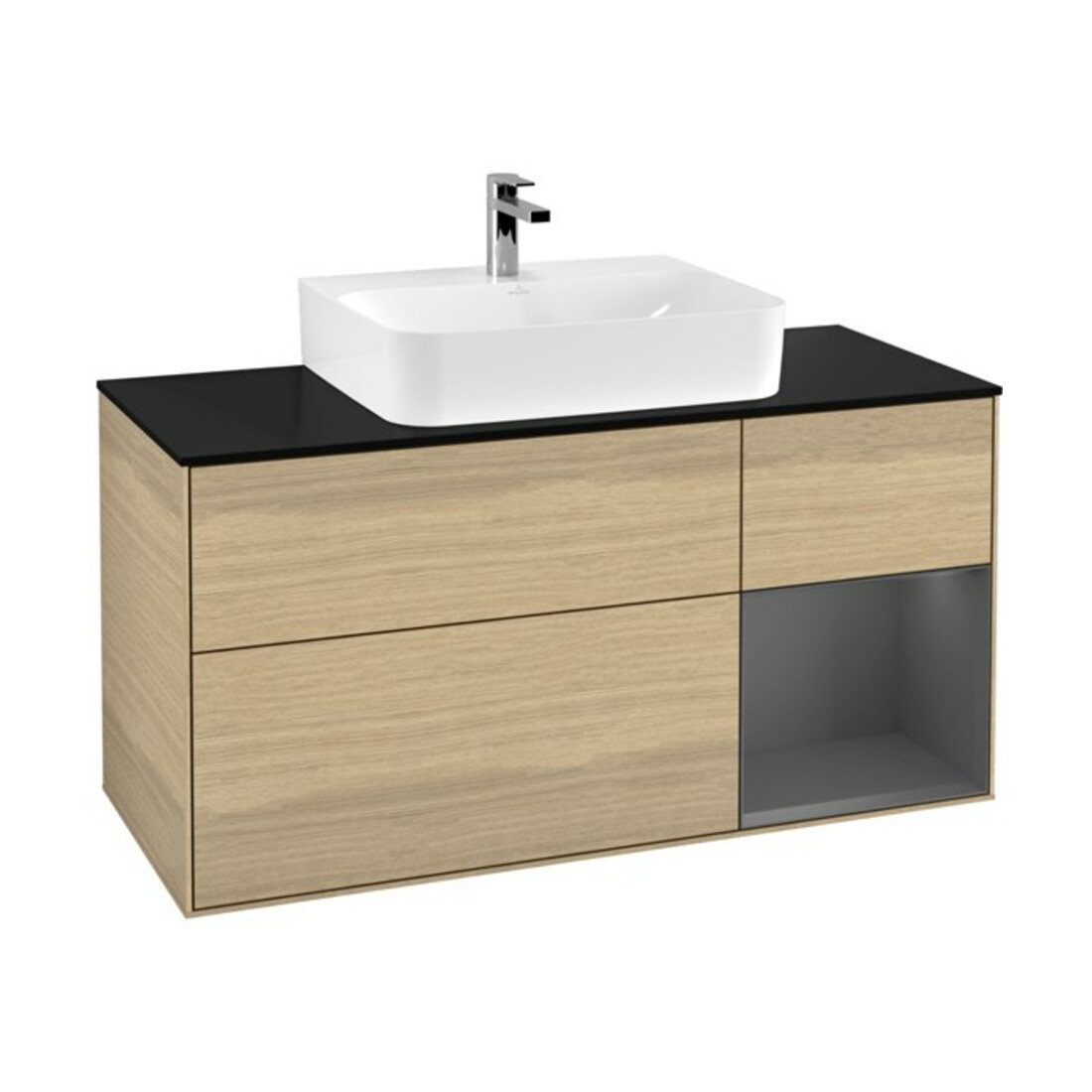 V&B Meuble sous lavabo Finion 120 cm, Pl b m, Reg re Anthrac. m, Oa ven