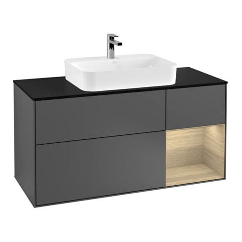 V&B Meuble sous lavabo Finion 120 cm, Pl b m, Reg re Oa ven, Anthrac. m