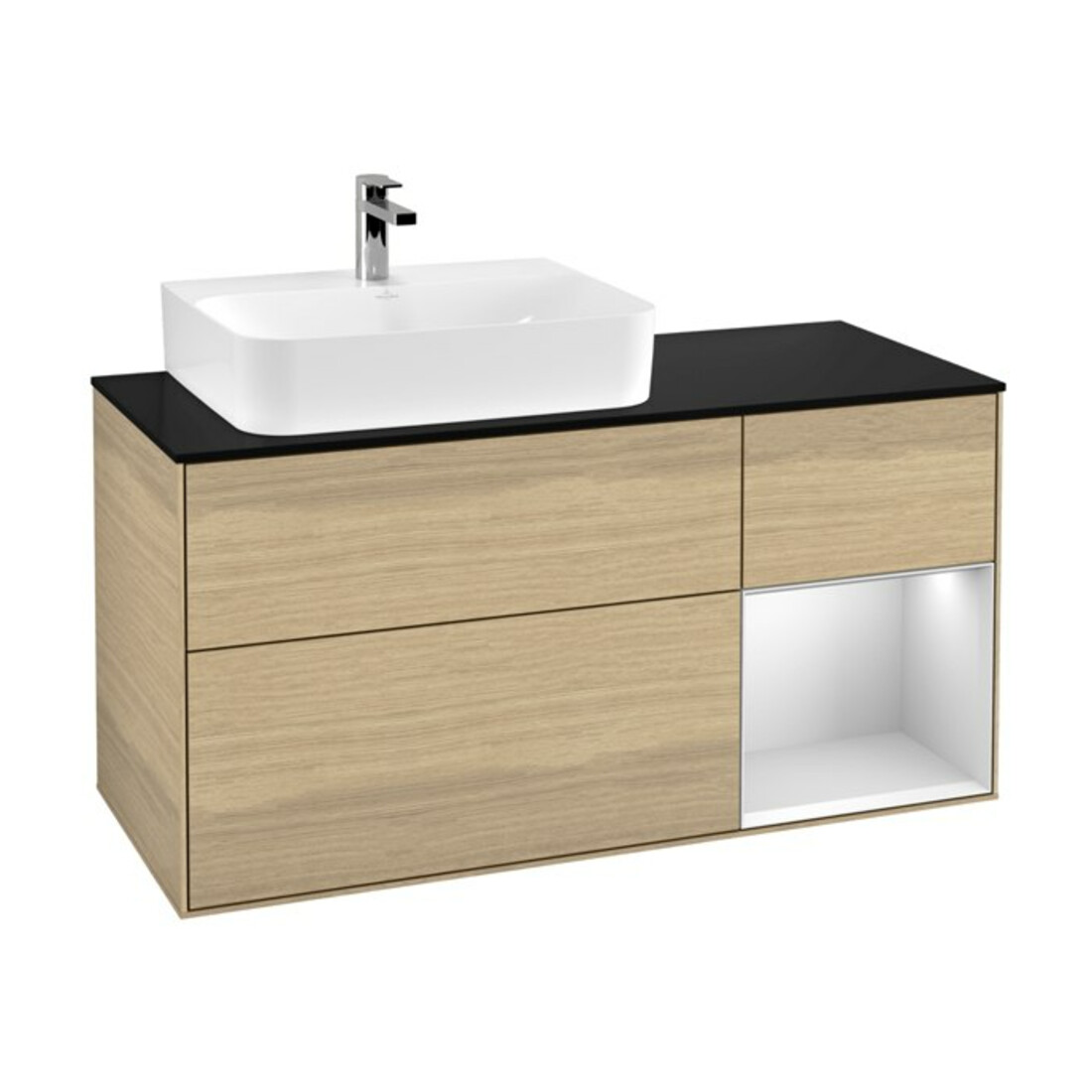 V&B Meuble sous lavabo Finion 120 cm, Pl b m, Reg re wh. m Lac, Oa ven