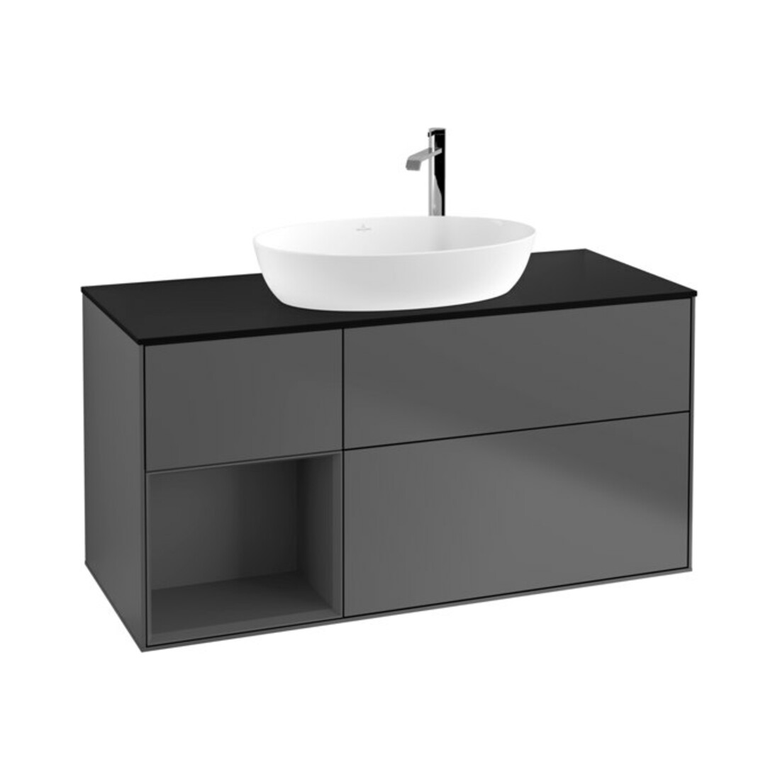 V&B Meuble sous lavabo Finion 120 cm, Pl b m, Rg A m Lac, Anthrac. m