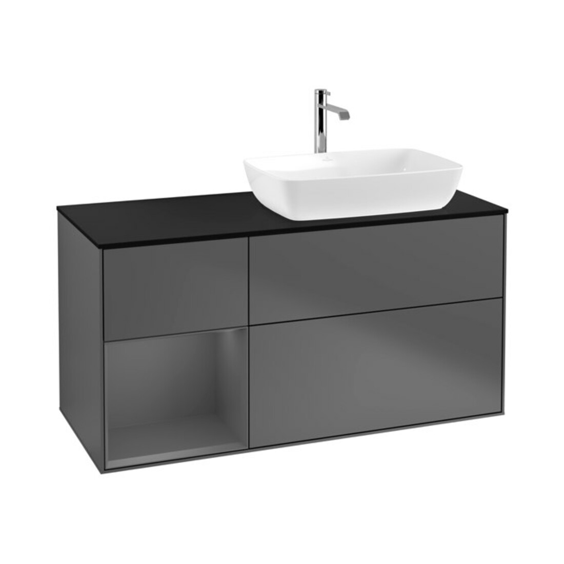 V&B Meuble sous lavabo Finion 120 cm, Pl b m, Rg A m Lac, Anthrac. m