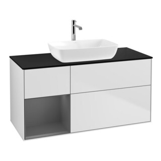 V&B Meuble sous lavabo Finion 120 cm, Pl b m, Rg A m Lac, blanc m Lac