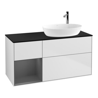 V&B Meuble sous lavabo Finion 120 cm, Pl b m, Rg A m Lac, blanc m Lac
