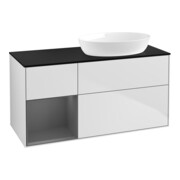 V&B Meuble sous lavabo Finion 120 cm, Pl b m, Rg A m Lac, blanc m Lac