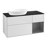 V&B Meuble sous lavabo Finion 120 cm, Pl b m, Rg A m Lac, blanc m Lac