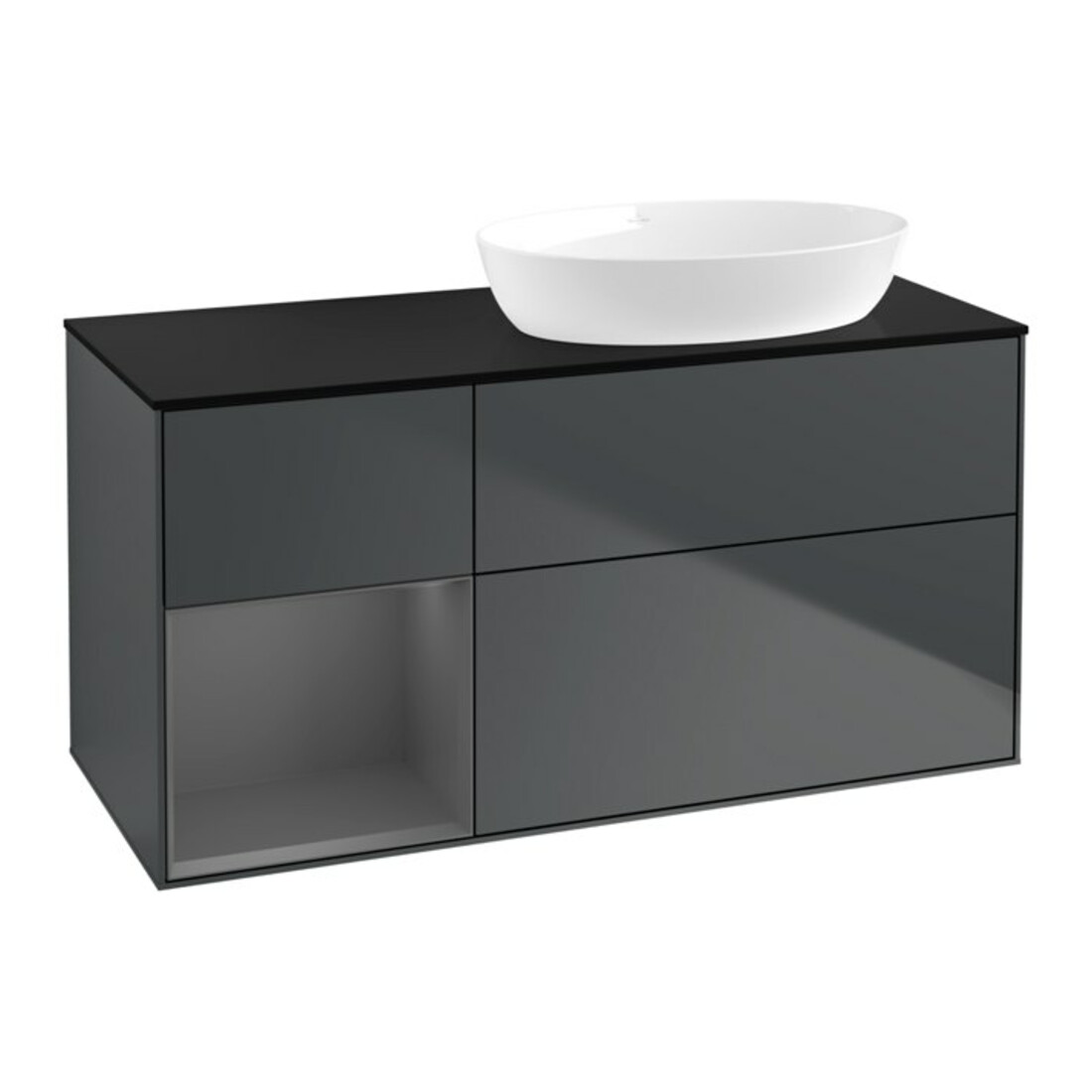 V&B Meuble sous lavabo Finion 120 cm, Pl b m, Rg A m Lac, md bl. m Lac