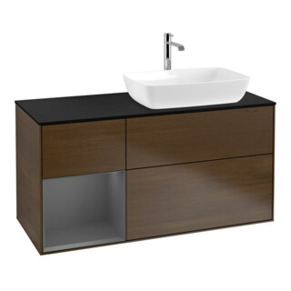 V&B Meuble sous lavabo Finion 120 cm, Pl b m, Rg A m Lac, noyer veinée