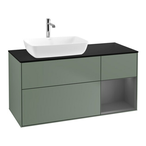 V&B Meuble sous lavabo Finion 120 cm, Pl b m, Rg A m Lac, Oli. m Lac