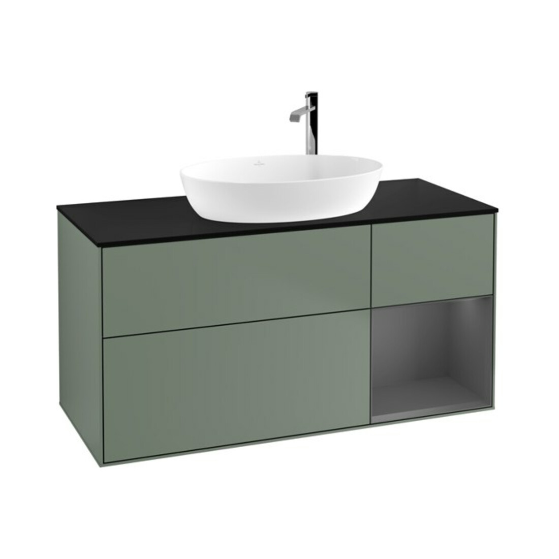 V&B Meuble sous lavabo Finion 120 cm, Pl b m, Rg A m Lac, Oli. m Lac