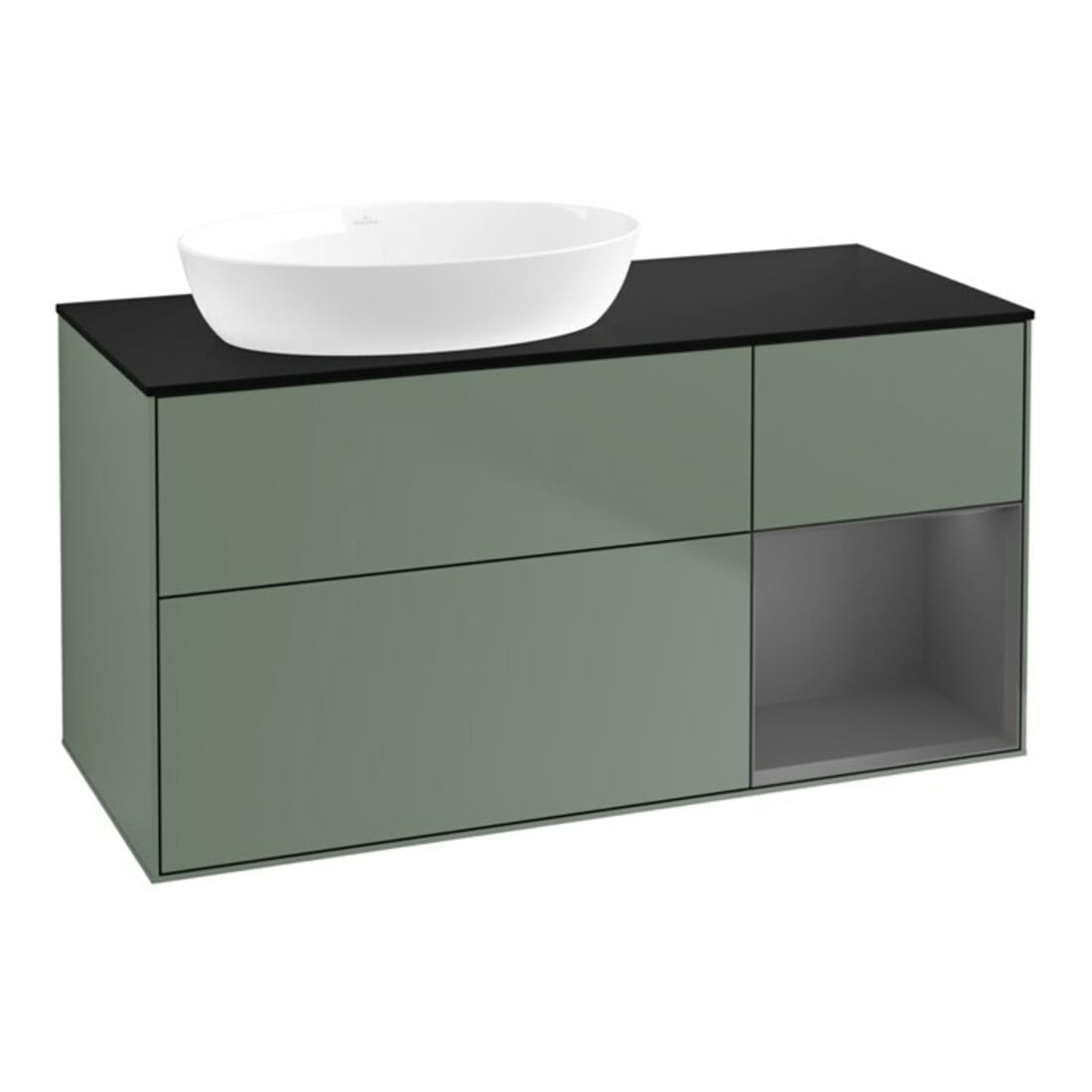 V&B Meuble sous lavabo Finion 120 cm, Pl b m, Rg A m Lac, Oli. m Lac