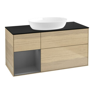 V&B Meuble sous-lavabo Finion 120 cm, Pl b m, Rg anthracite m Lac, Oa ven