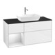 V&B Meuble sous lavabo Finion 120 cm, Pl b m, Rg blc m Lac, blc brillant Lac-1