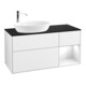 V&B Meuble sous lavabo Finion 120 cm, Pl b m, Rg g blanc laqué, brillant blanc laqué-1