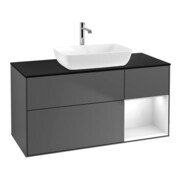 V&B Meuble sous lavabo Finion 120 cm, Pl b m, Rg g blc laqué, Anthrac. m-1