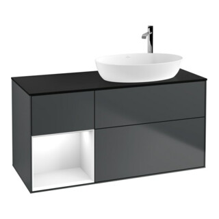 V&B Meuble sous lavabo Finion 120 cm, Pl b m, Rg g w Lac, md bl. m Lac