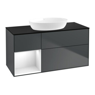 V&B Meuble sous lavabo Finion 120 cm, Pl b m, Rg g w Lac, md bl. m Lac