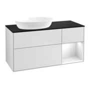 V&B Meuble sous lavabo Finion 120 cm, Pl b m, Rg glo blanc Lac, blanc m Lac