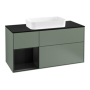 V&B Meuble sous lavabo Finion 120 cm, Pl b m, Rg l b m Lac, Oli. m Lac