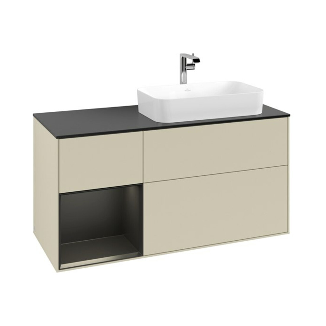 V&B Meuble sous lavabo Finion 120 cm, Pl b m, Rg l b m Lac, si Gr m Lac