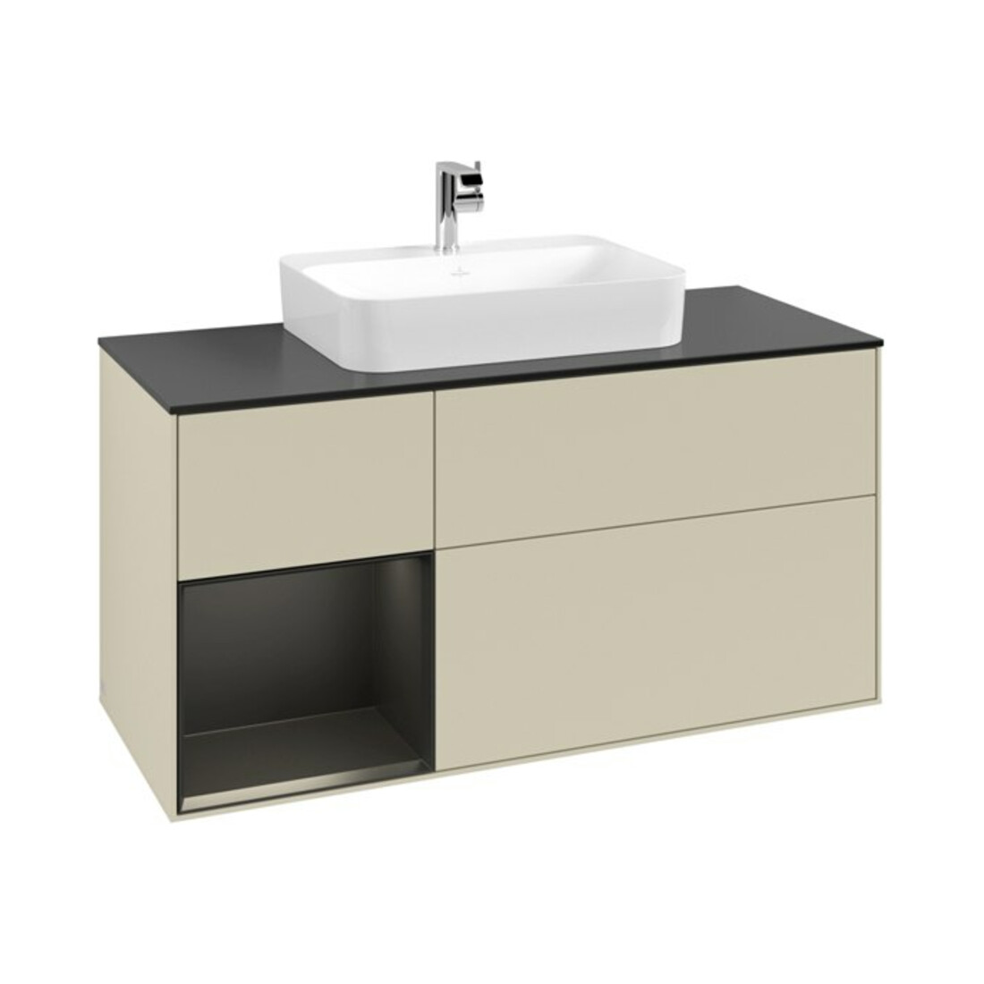 V&B Meuble sous lavabo Finion 120 cm, Pl b m, Rg l b m Lac, si Gr m Lac