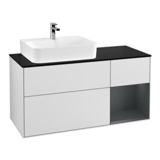V&B Meuble sous lavabo Finion 120 cm, Pl b m, Rg l md b m La, blanc m Lac