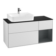 V&B Meuble sous lavabo Finion 120 cm, Pl b m, Rg l md b m La, blanc m Lac