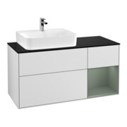 V&B Meuble sous lavabo Finion 120 cm, Pl b m, Rg l Ol m Lac, blanc m Lac