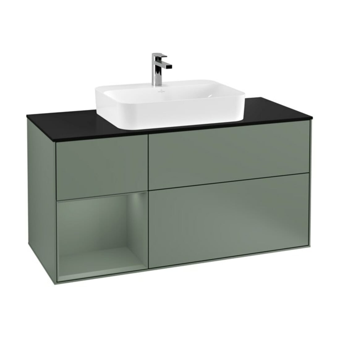 V&B Meuble sous lavabo Finion 120 cm, Pl b m, Rg l Ol m Lac, Oli. m Lac