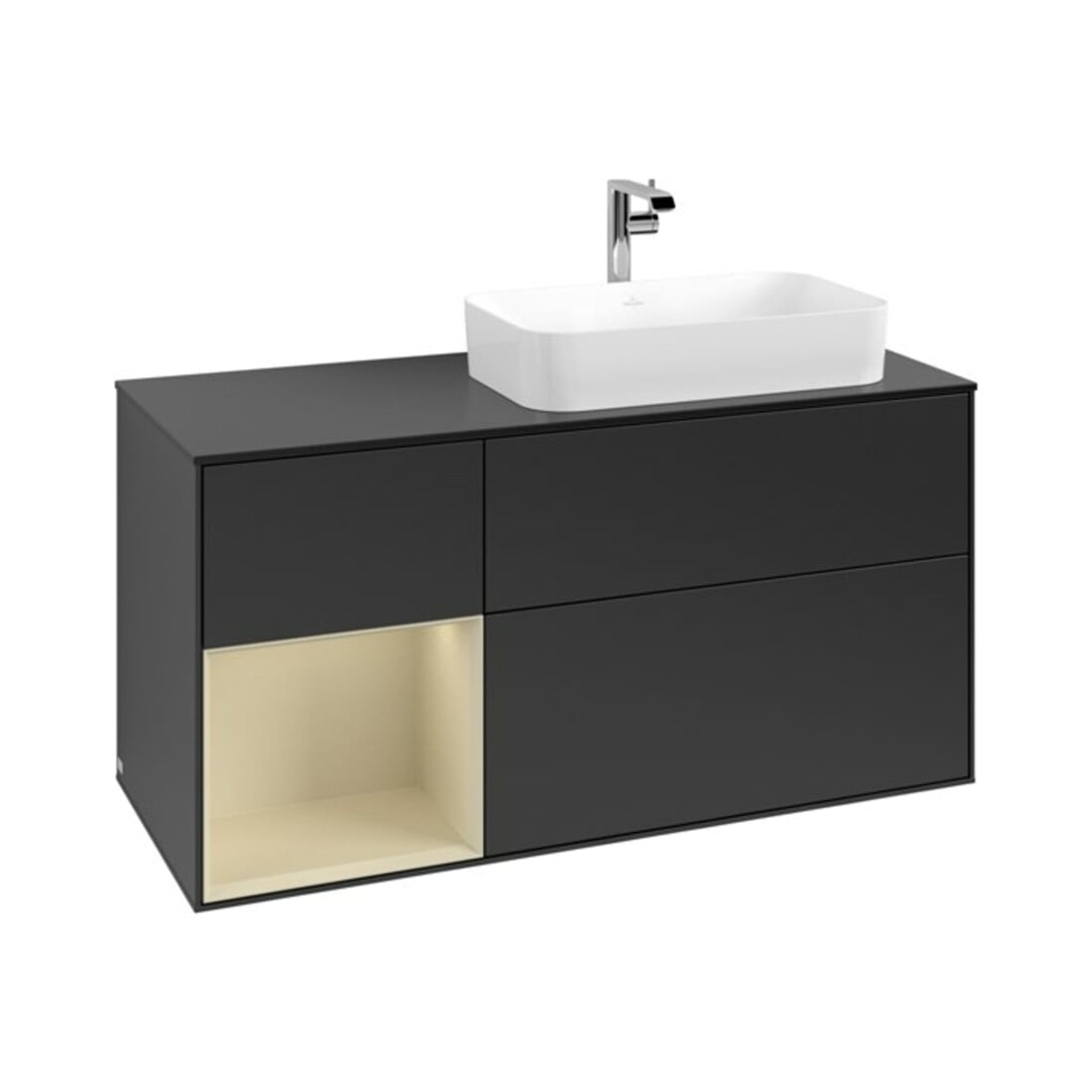 V&B Meuble sous lavabo Finion 120 cm, Pl b m, Rg l si G m La, bla m Lac
