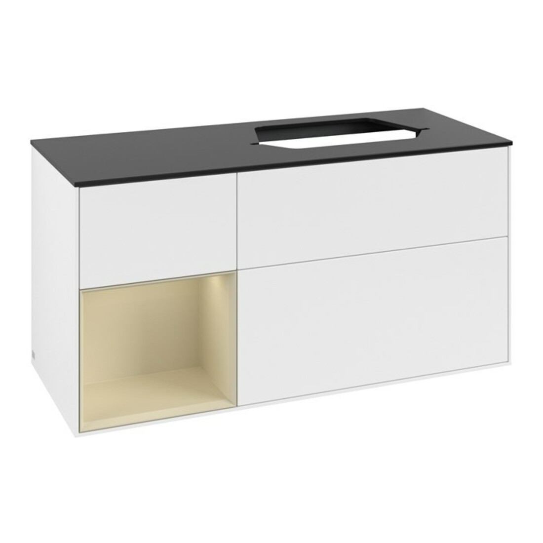 V&B Meuble sous lavabo Finion 120 cm, Pl b m, Rg l si G m La, blanc m Lac