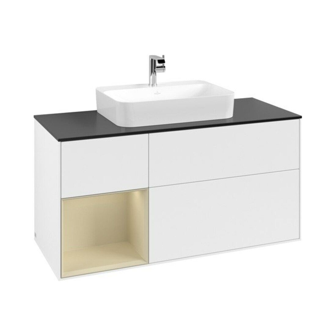 V&B Meuble sous-lavabo Finion 120 cm, Pl b m, Rg l si G m La, blanc m Lac