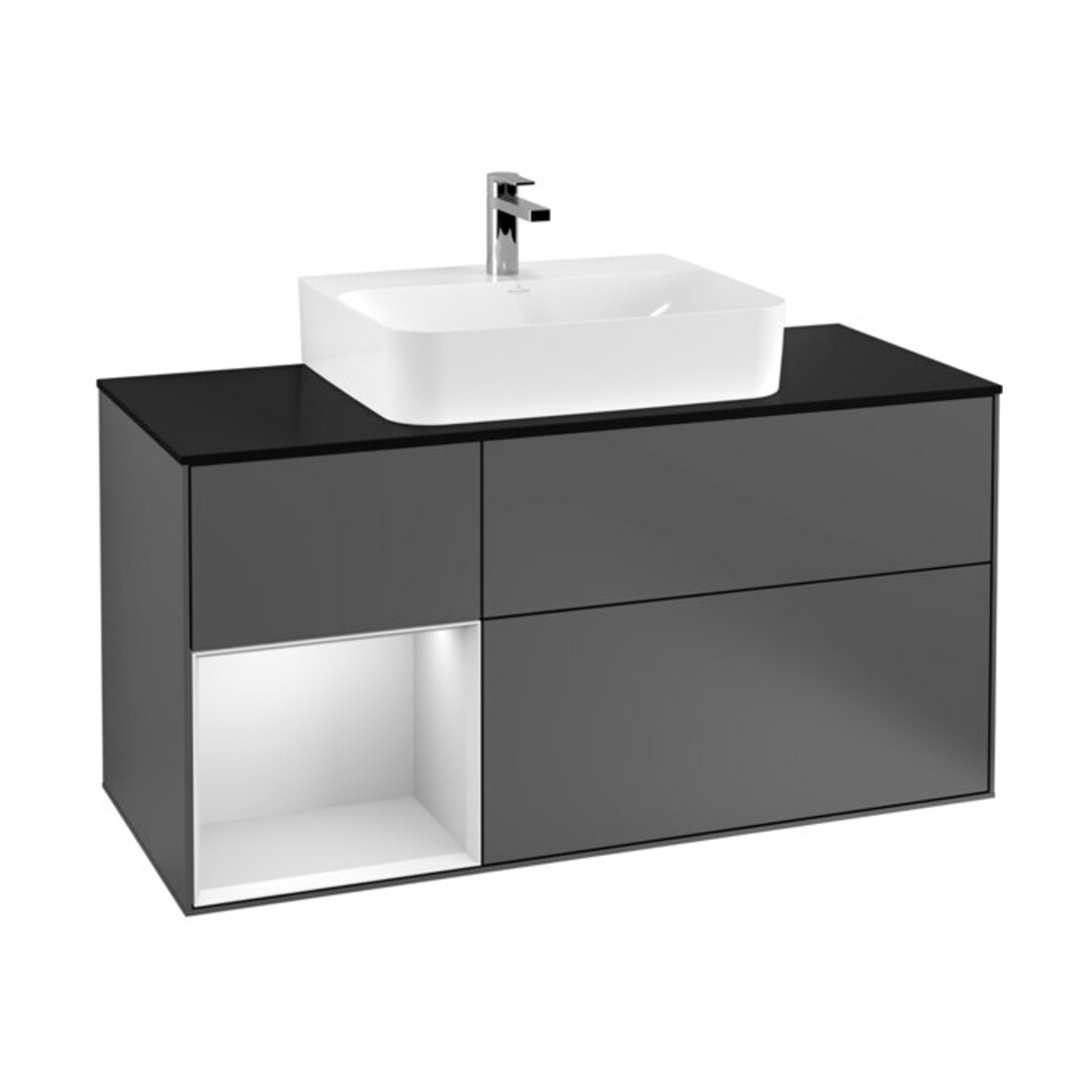 V&B Meuble sous lavabo Finion 120 cm, Pl b m, Rg l w m Lac, Anthrac. m