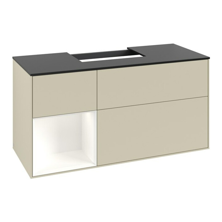 V&B Meuble sous lavabo Finion 120 cm, Pl b m, Rg l w m Lac, si Gr m Lac