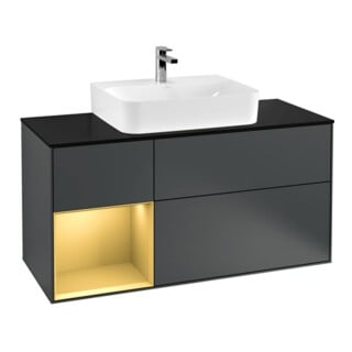 V&B Meuble sous lavabo Finion 120 cm, Pl b m, Rg li gol m, md bl. m Lac