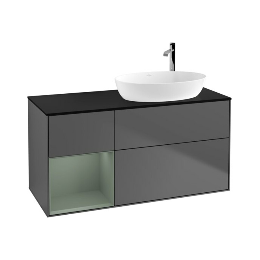 V&B Meuble sous-lavabo Finion 120 cm, Pl b m, Rg Oli. m Lac, Anthrac. m